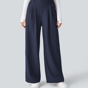 Halara Wide Leg, Waffle High-Waist Flowy Pants in Navy